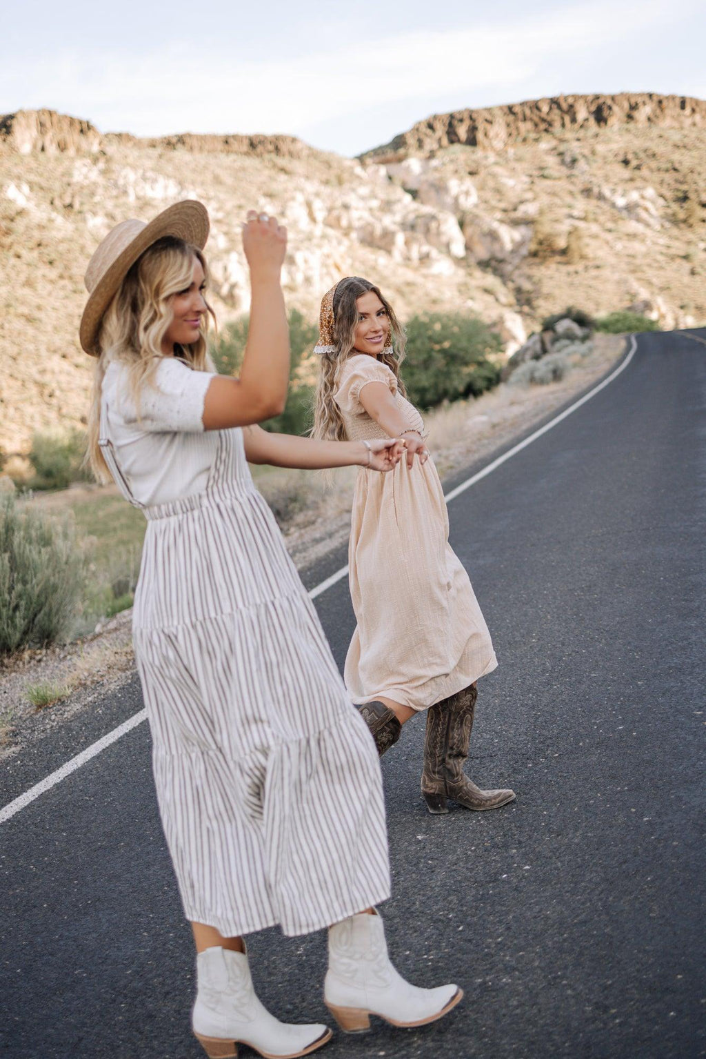 Elizabeth Overall Dress in Ivory Charcoal