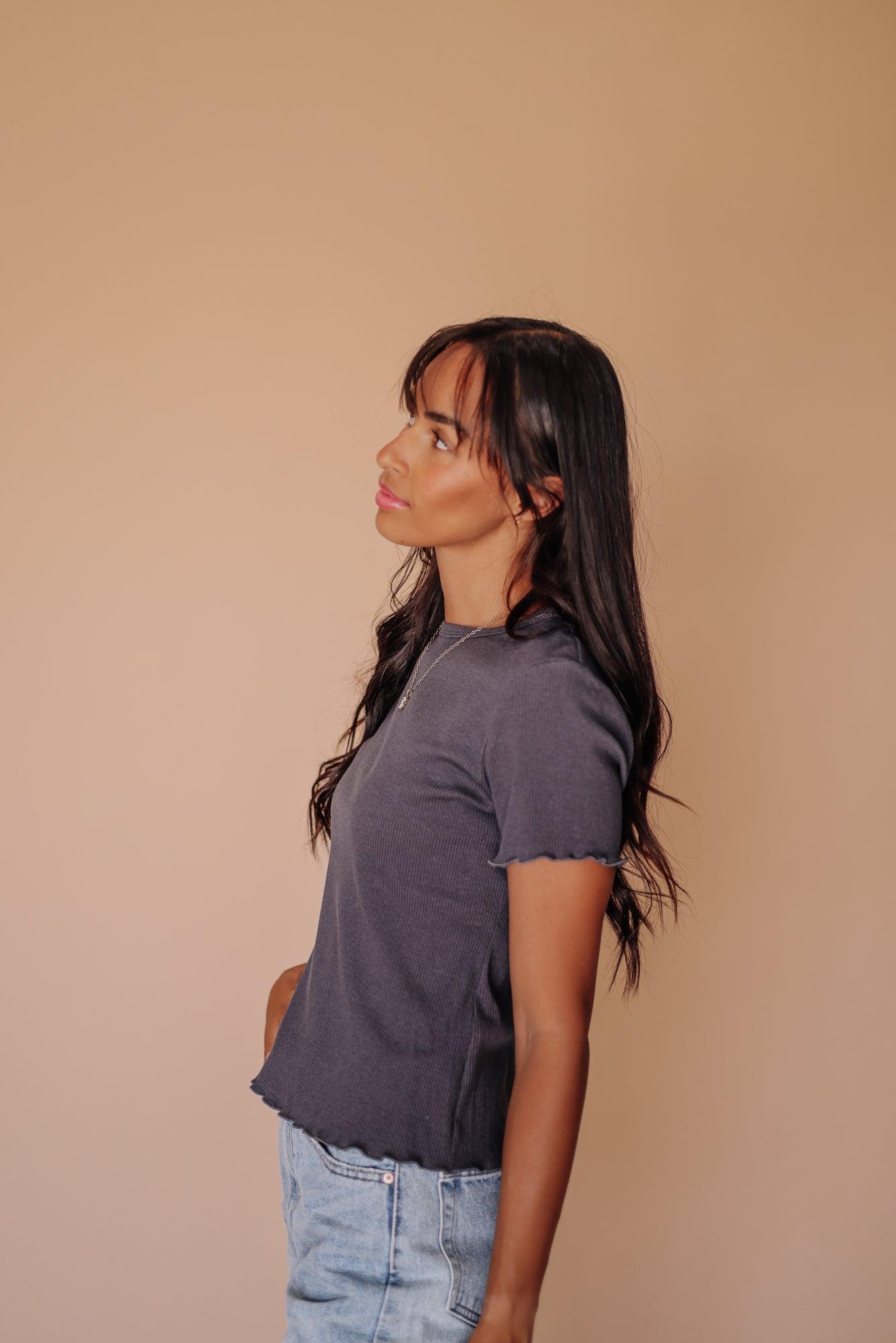 Marlee Bamboo Top in Charcoal