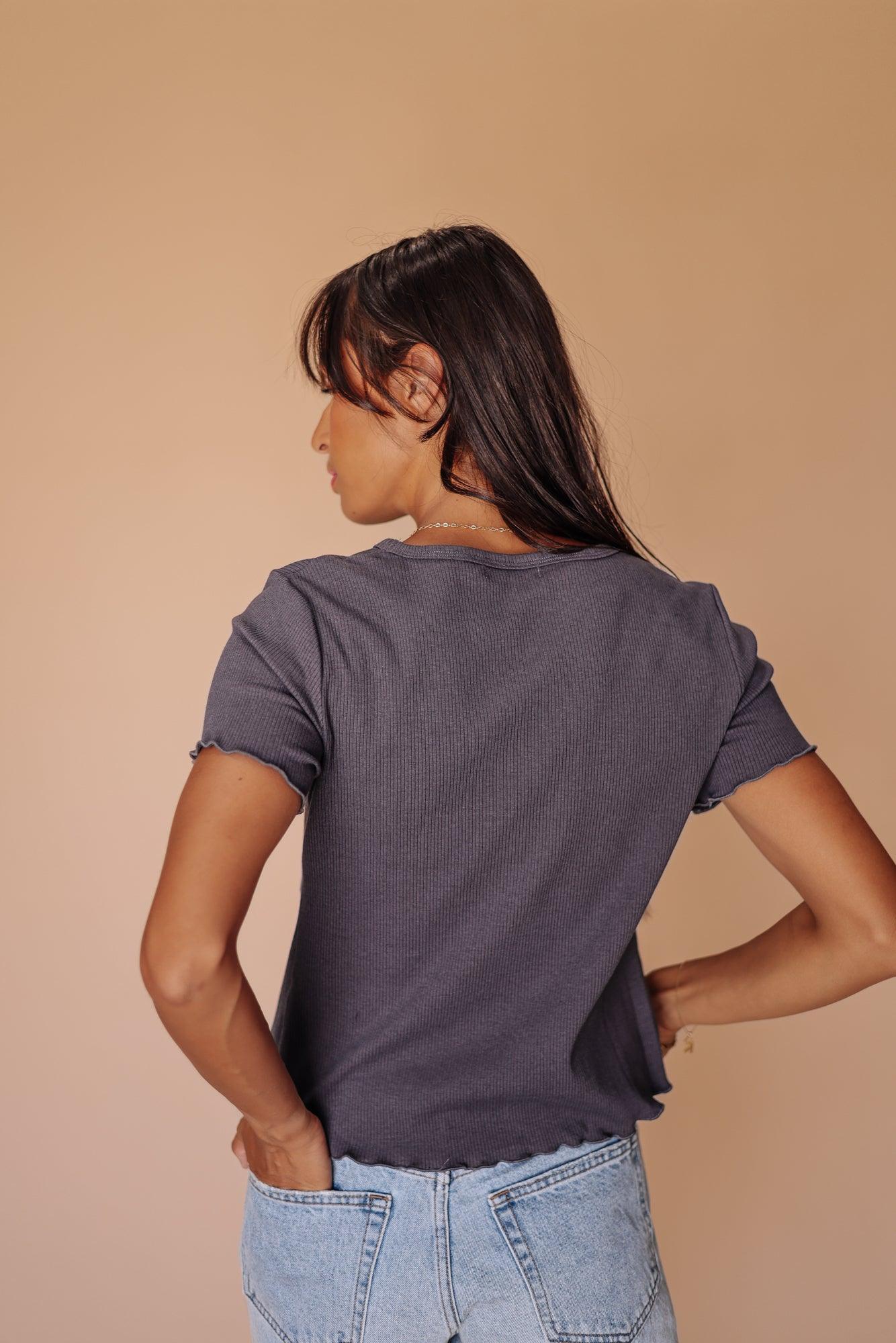 Marlee Bamboo Top in Charcoal