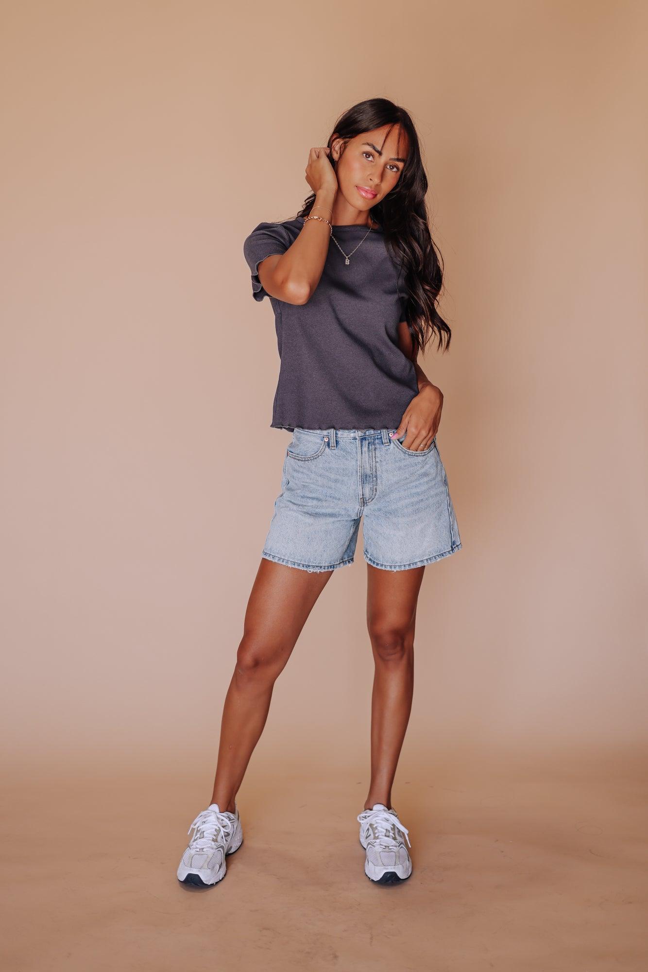 Marlee Bamboo Top in Charcoal