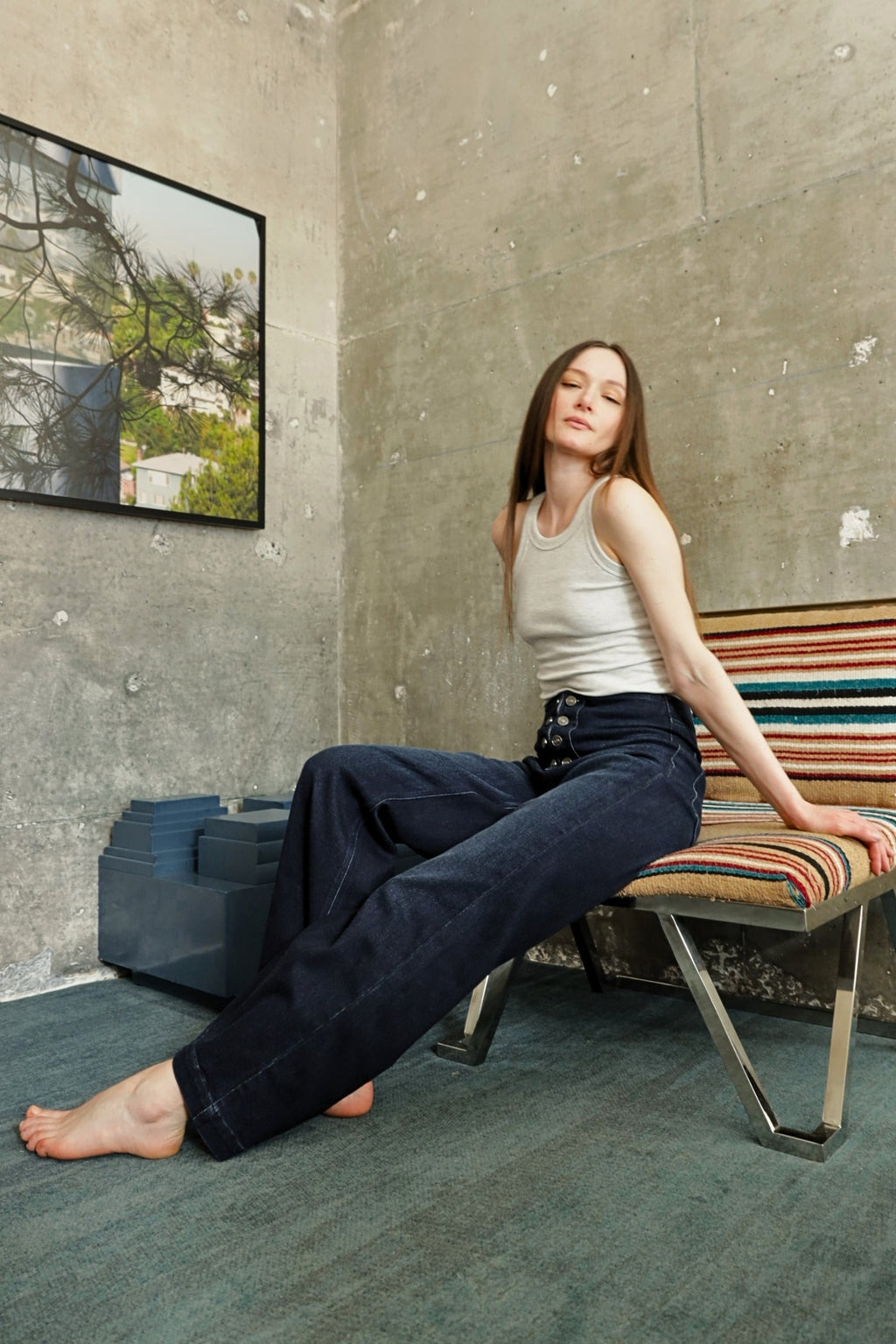 Eco Friendly Ultra High Rise Slim Palazzo Sailor Jeans