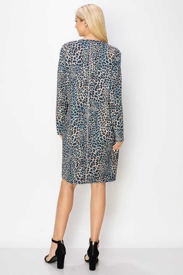 Aurora Suede Round Neck Dress - Jaguar (with pockets or without)