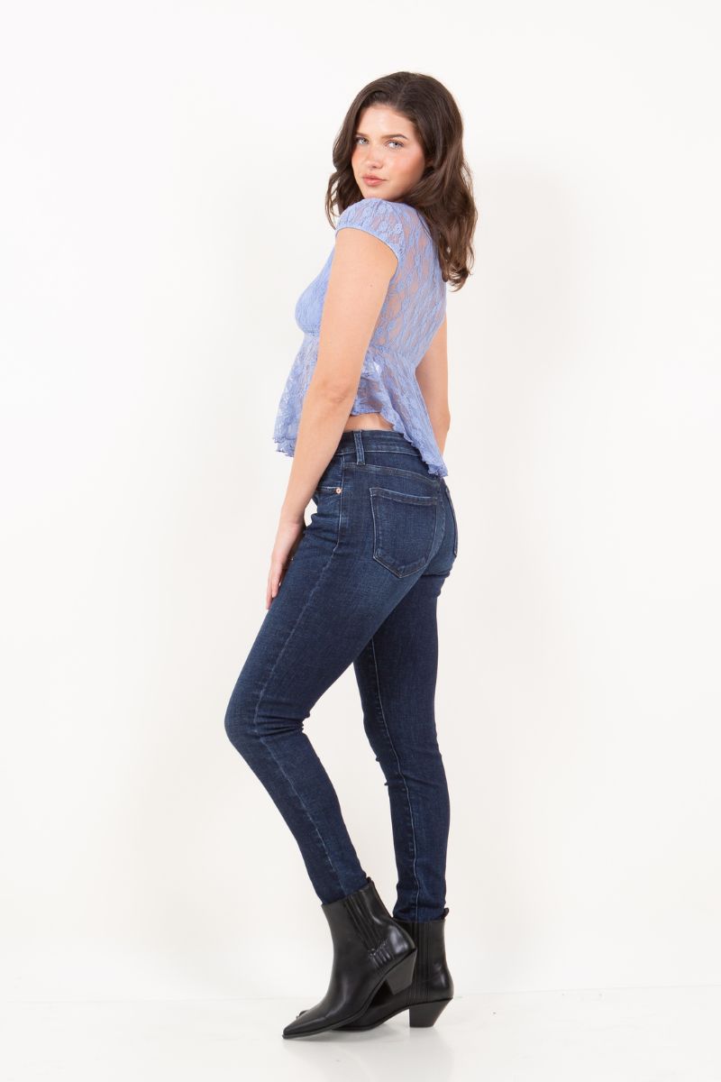 Artemis Vintage | Noir Corset High Rise Super Skinny Jeans