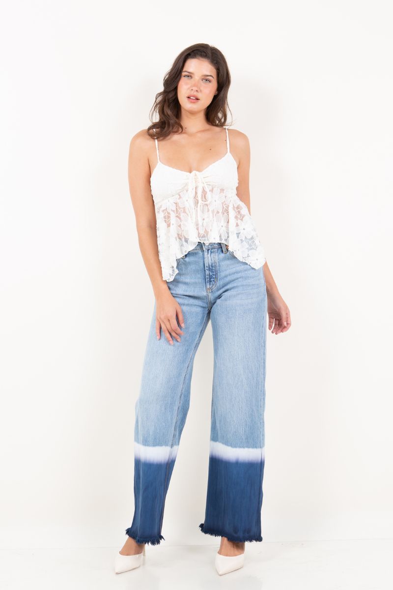 Artemis Vintage | Vivid Horizon Color Dyed High Rise Baggy Wide Jeans