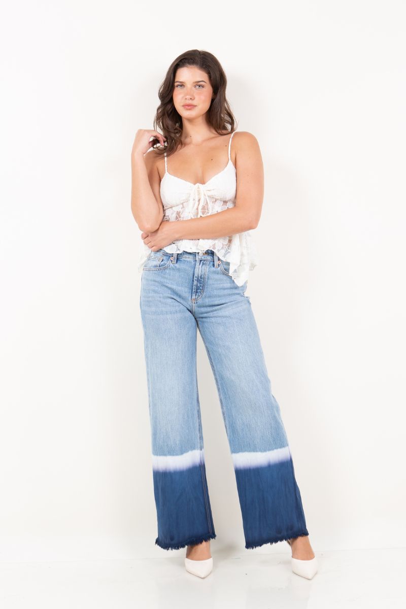 Artemis Vintage | Vivid Horizon Color Dyed High Rise Baggy Wide Jeans