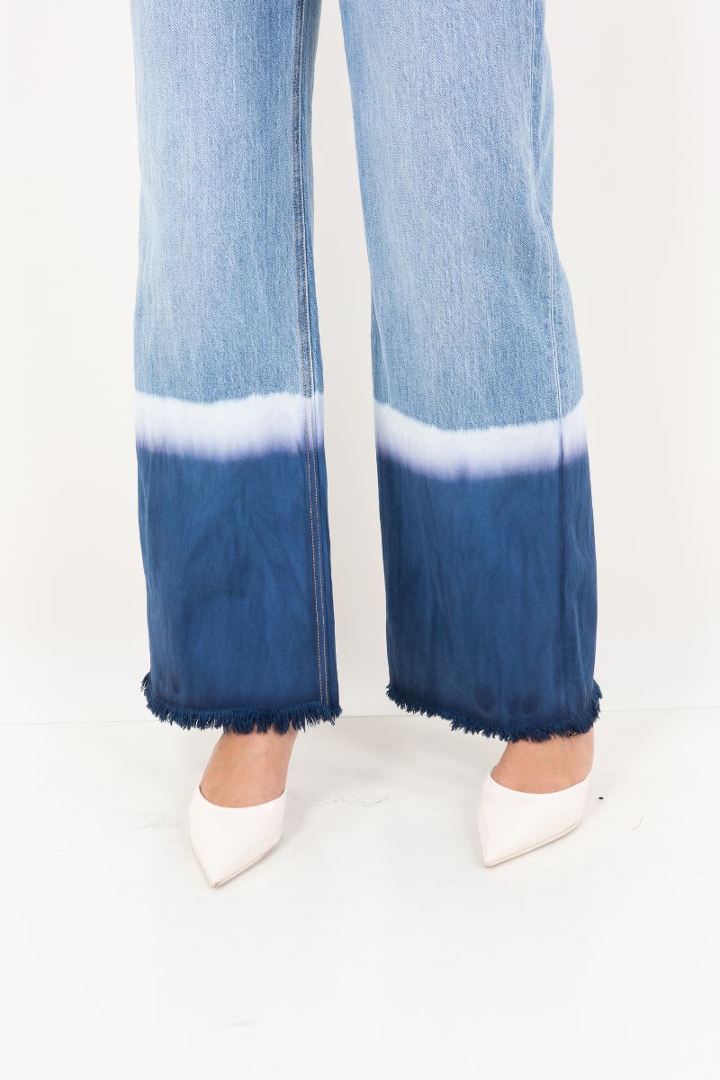 Artemis Vintage | Vivid Horizon Color Dyed High Rise Baggy Wide Jeans