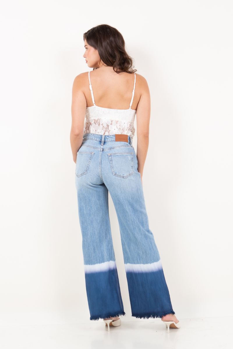 Artemis Vintage | Vivid Horizon Color Dyed High Rise Baggy Wide Jeans