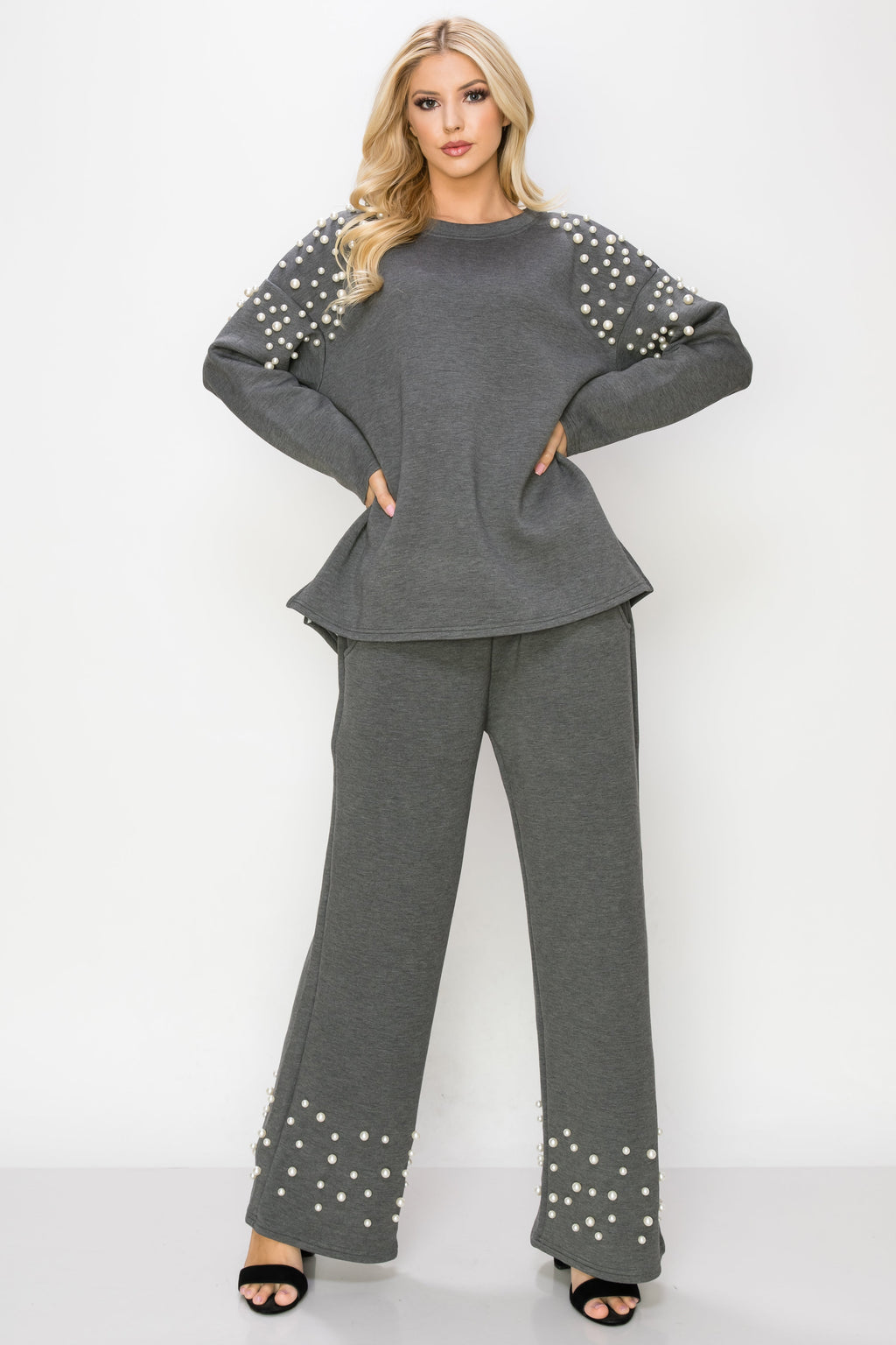 Faith Stretch French Scuba Pearl Pant