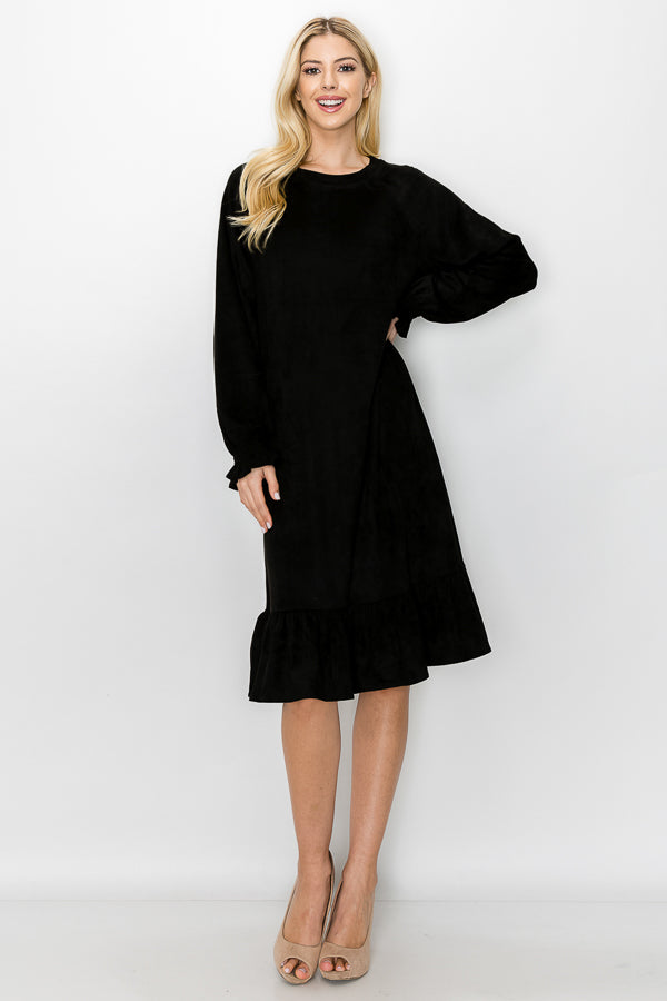 Amal Stretch Suede Dress