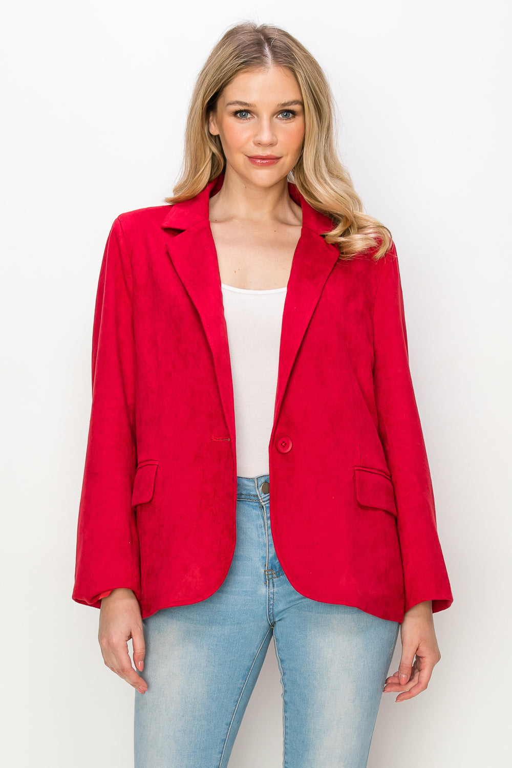Amy Faux Suede Blazer Jacket