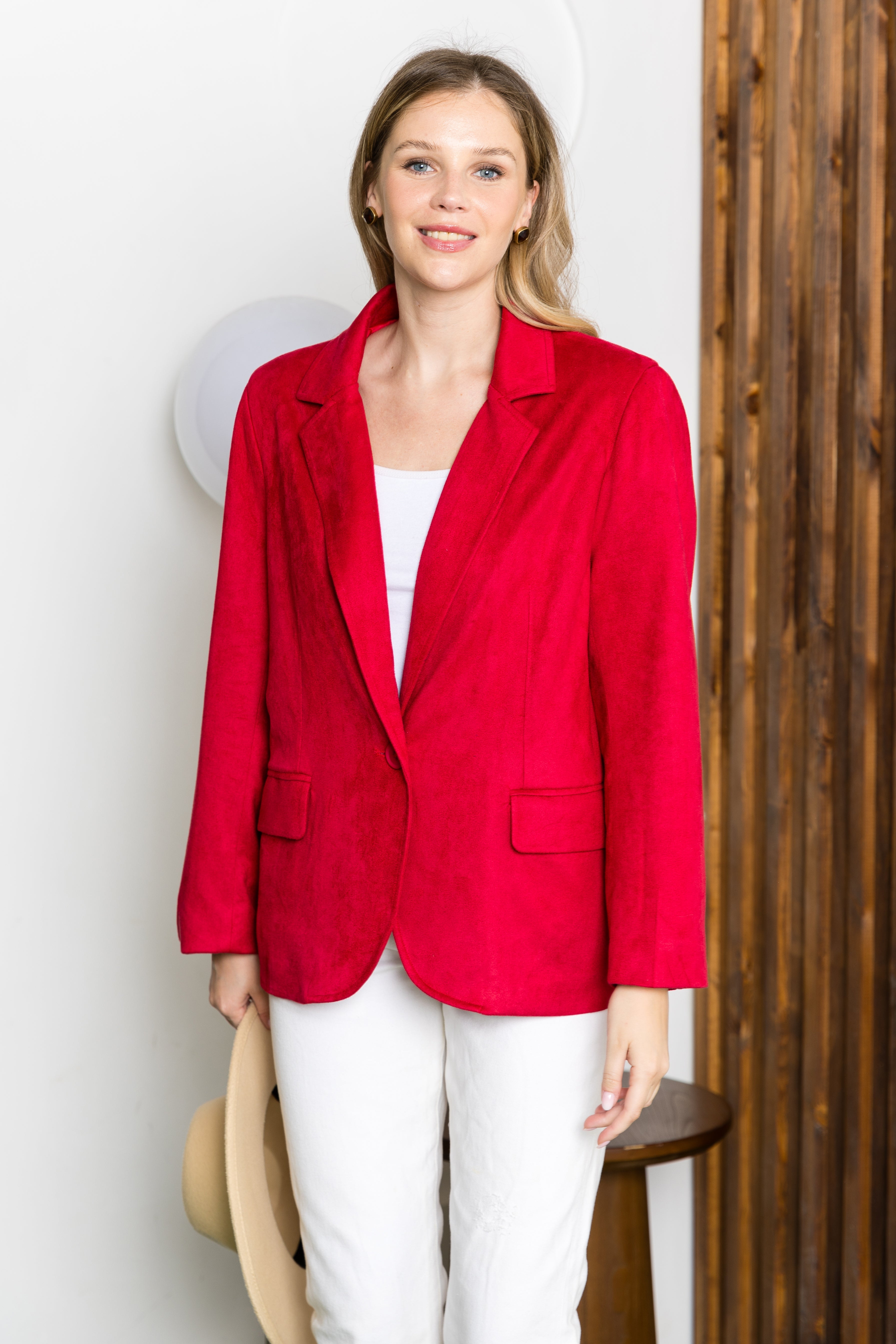 Amy Faux Suede Blazer Jacket