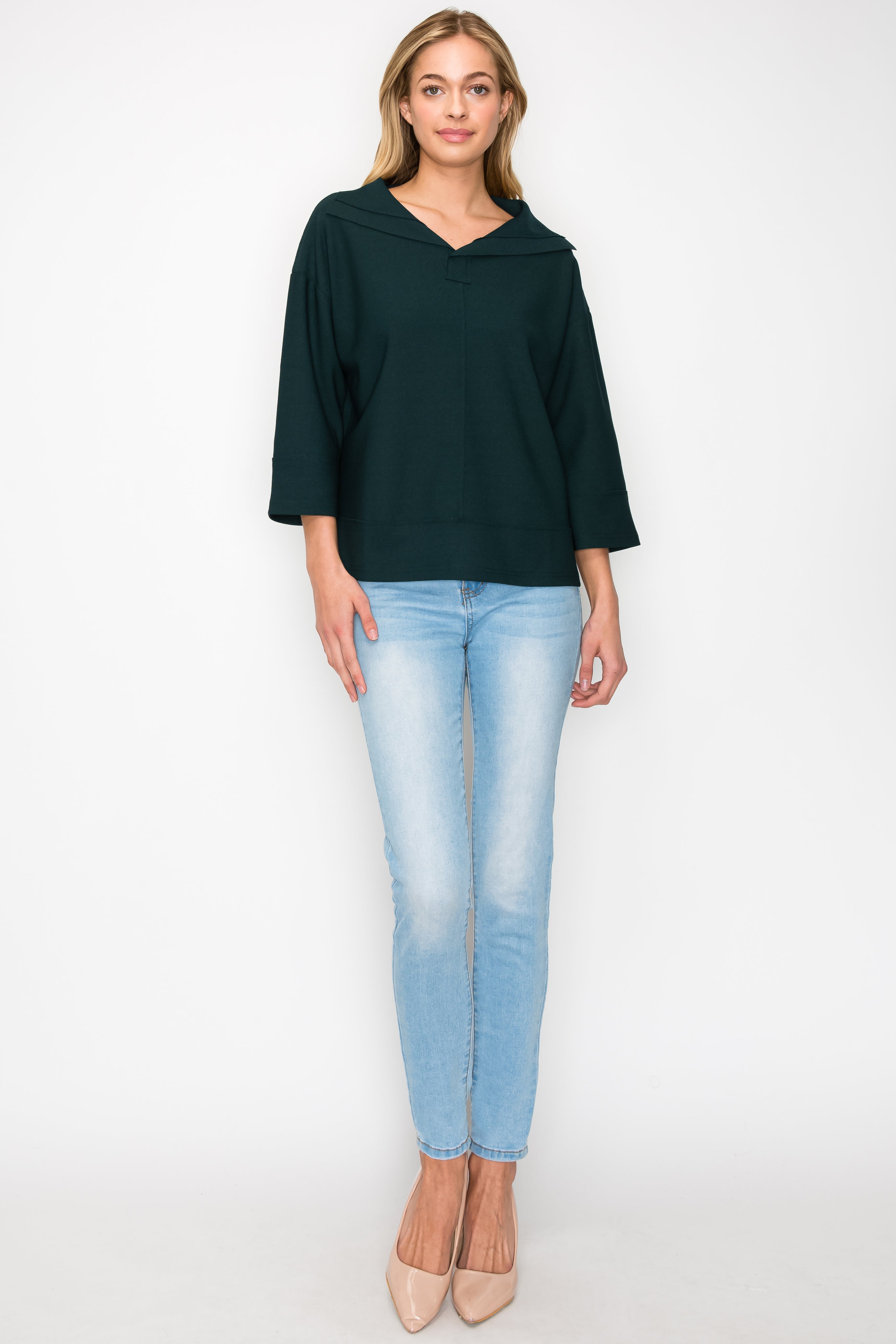 Kourtney Stretch Crepe Knit Top