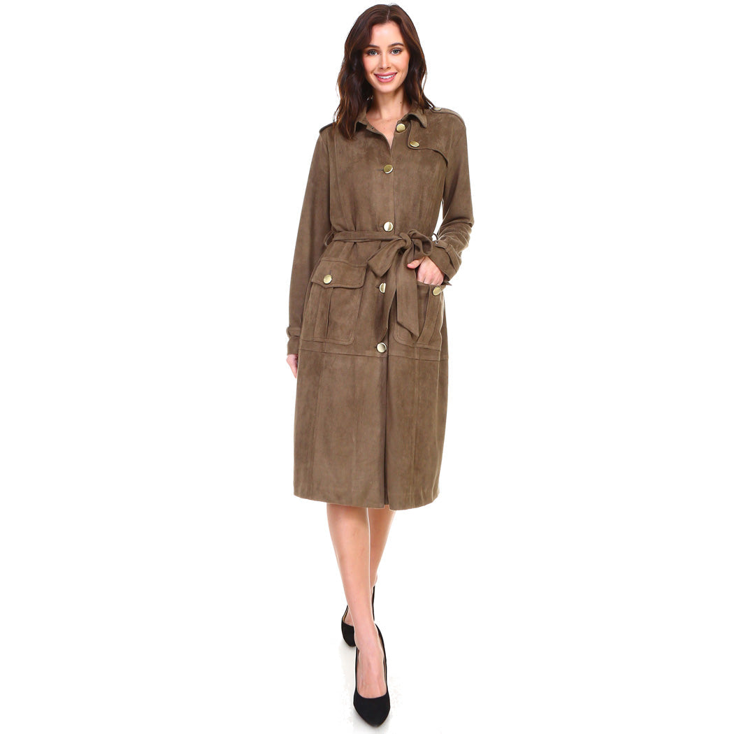 Ariana Suede Trench Coat or Dress