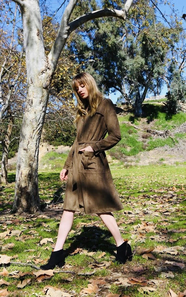 Ariana Suede Trench Coat or Dress