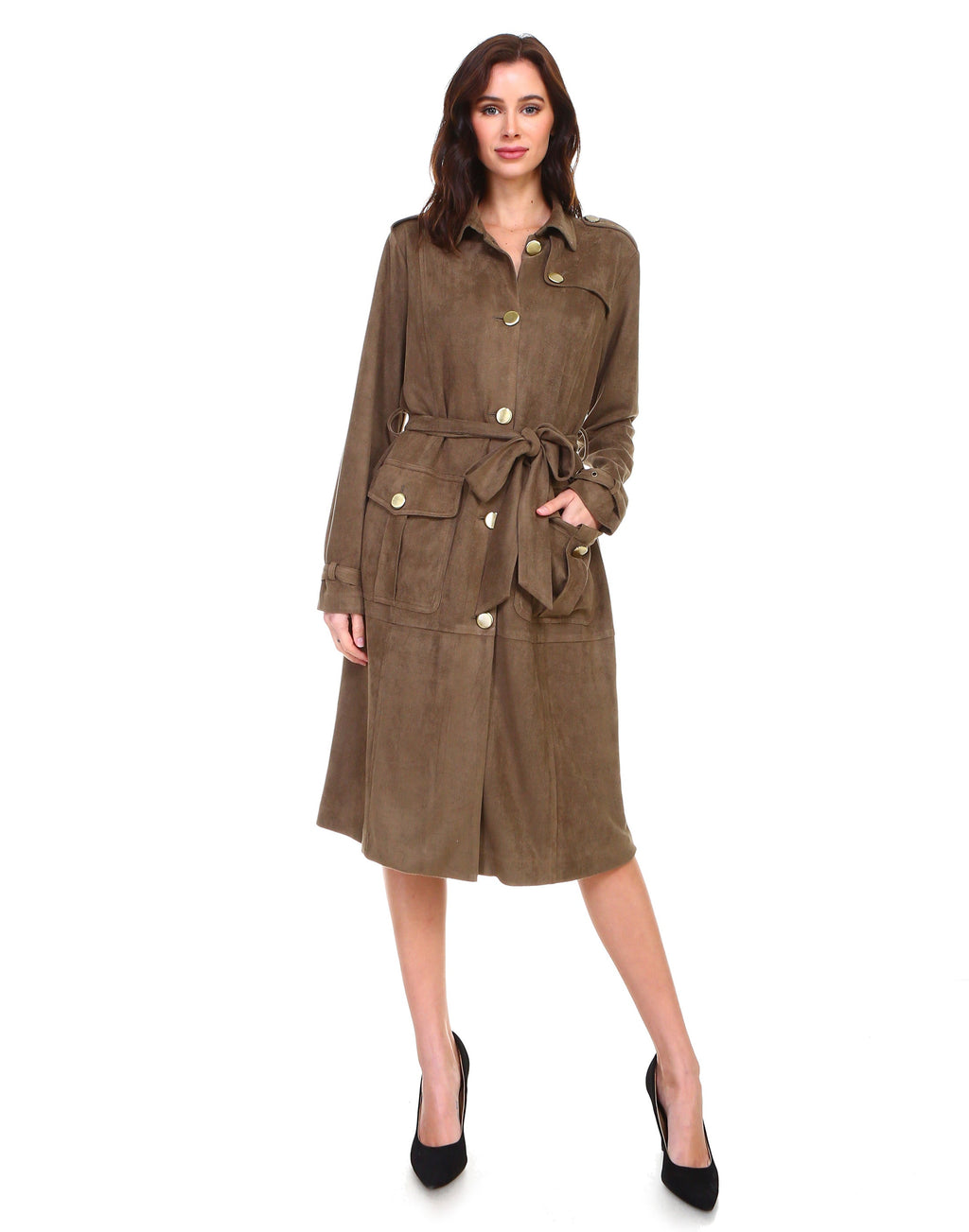 Ariana Suede Trench Coat or Dress