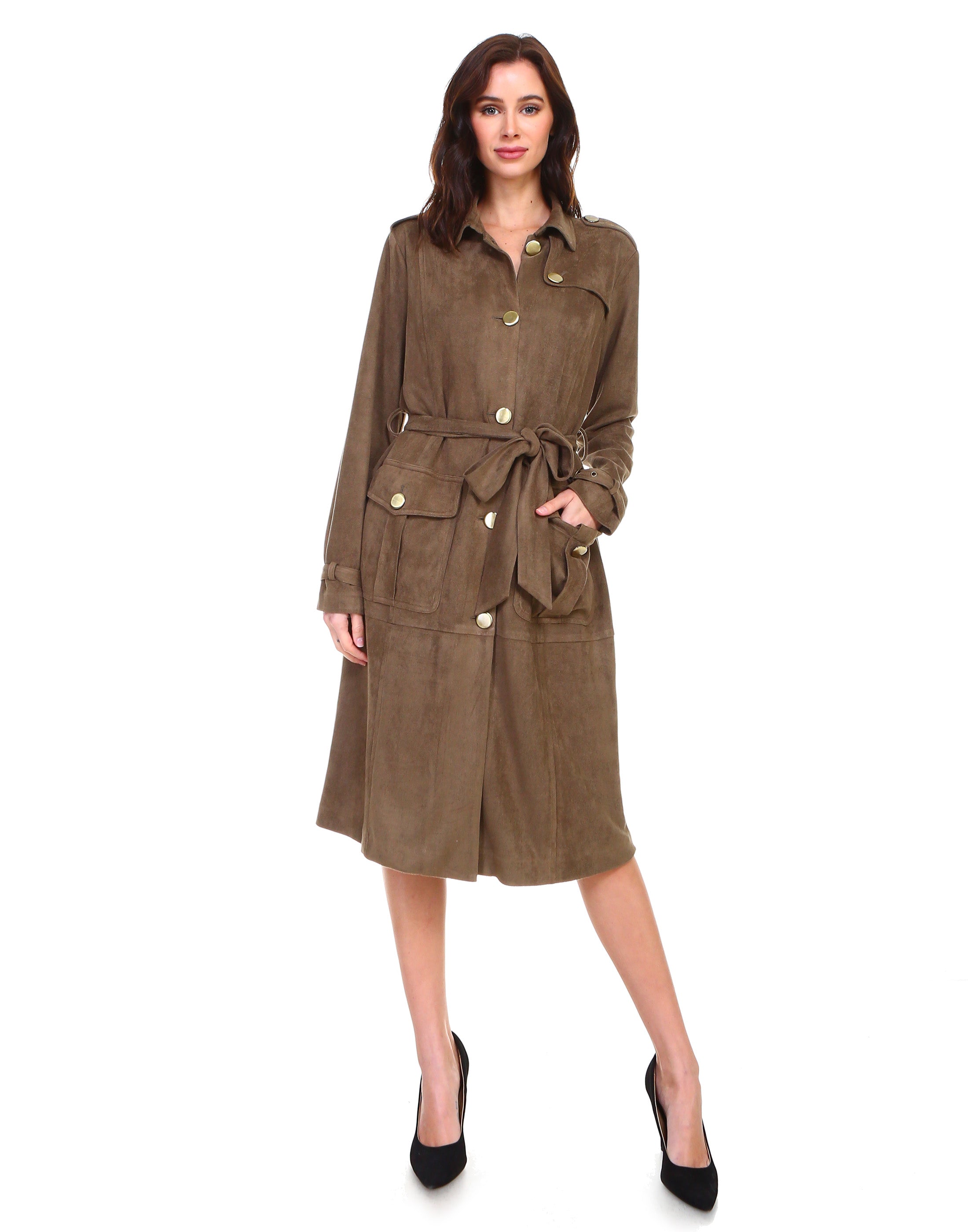 Ariana Suede Trench Coat or Dress