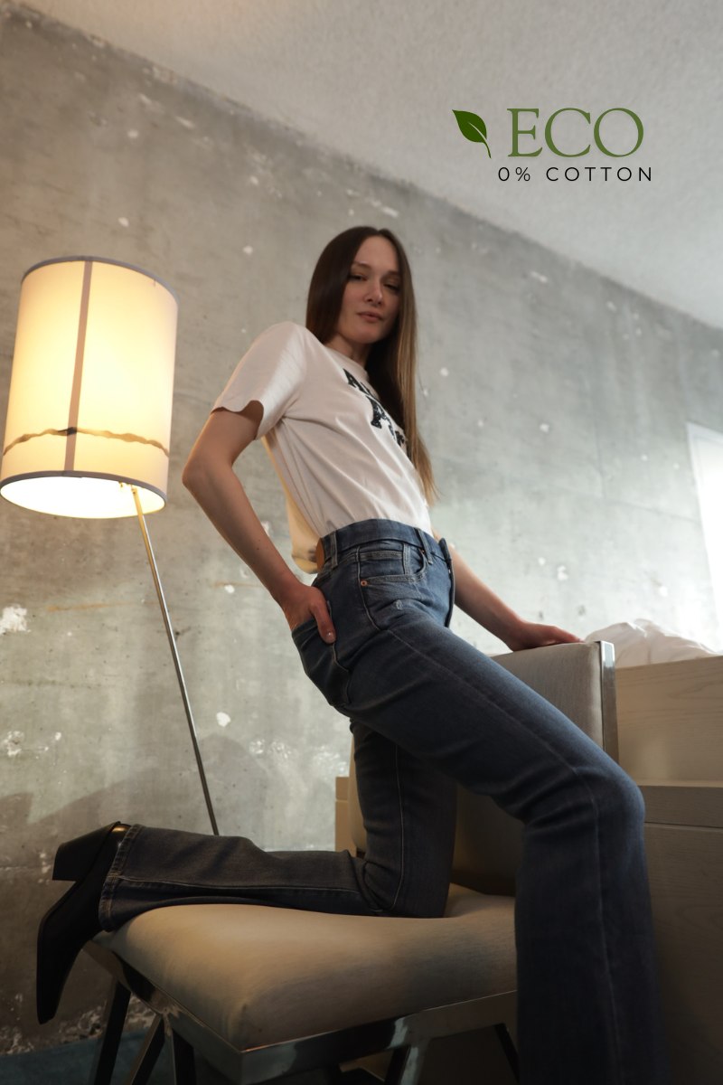 ECO ZERO COTTON Corset High Rise Phone Pocket Bootcut Jeans