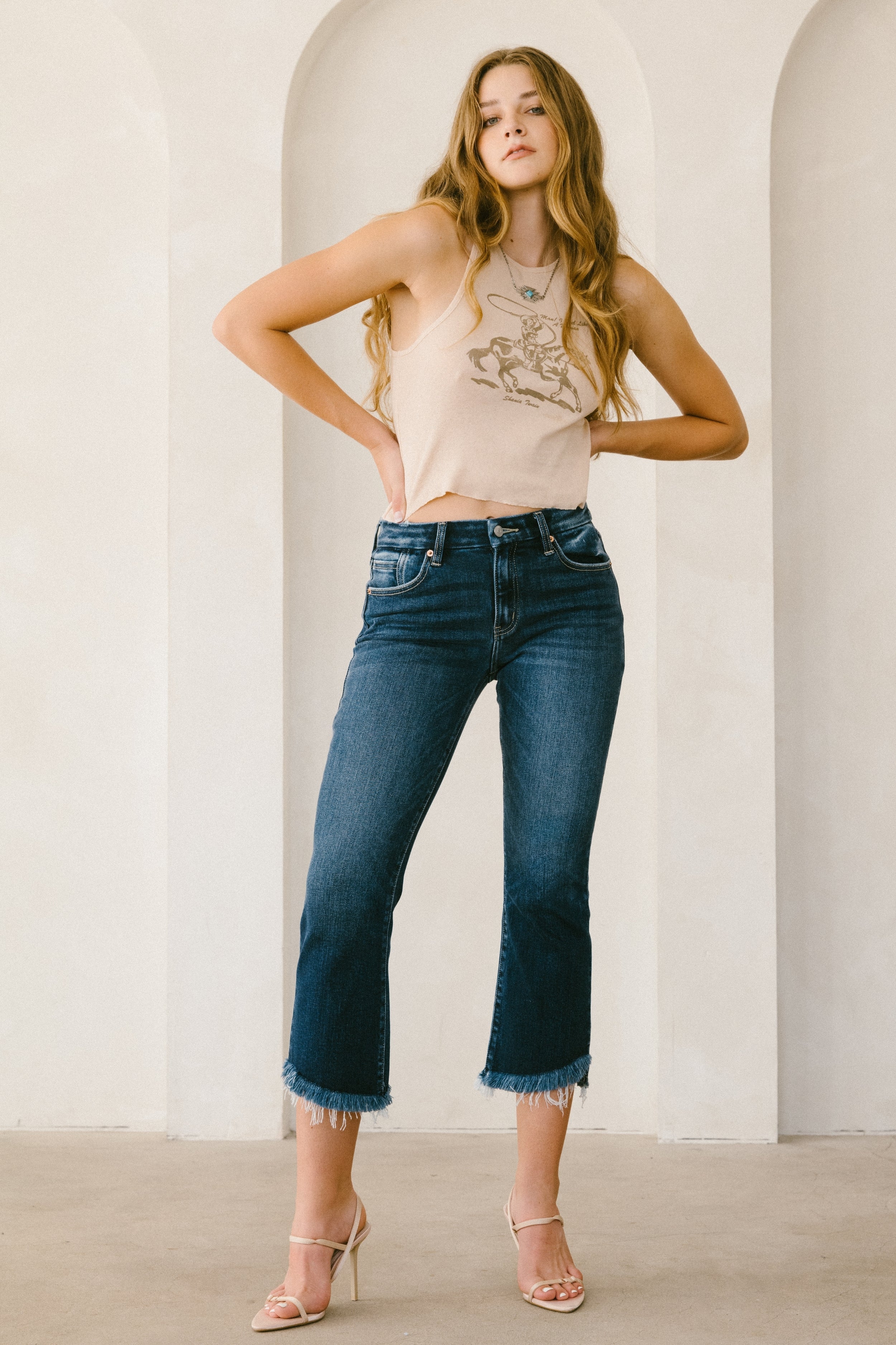 Corset ECO Friendly Colle High Rise Crop Flare Jeans