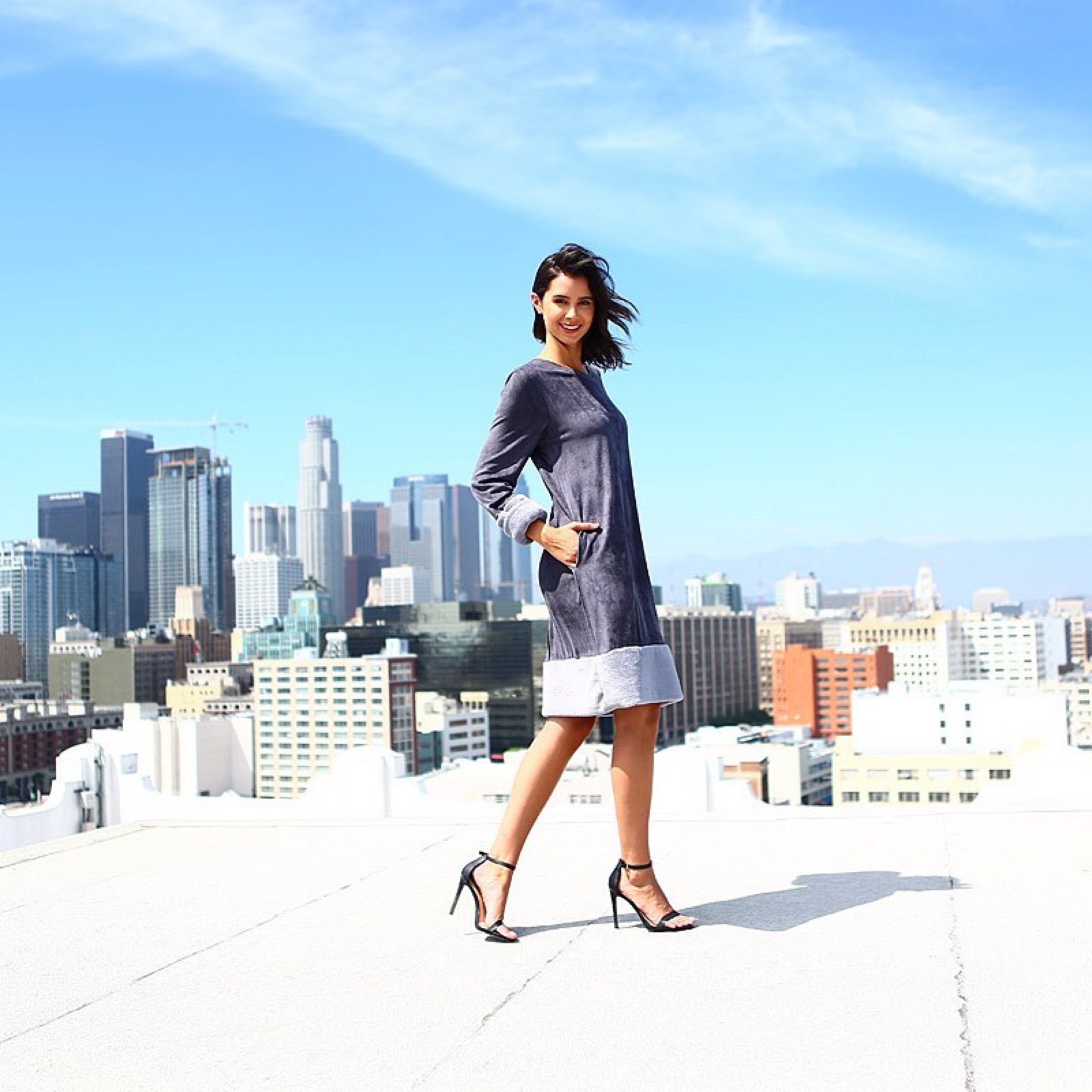 Avery Suede Dress with Fur Trim