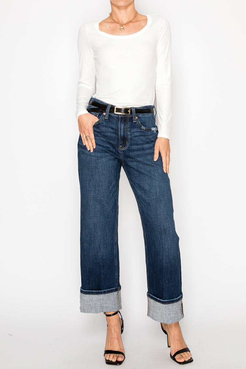 RELAXED HIGH RISE ANKLE STRAIGHT