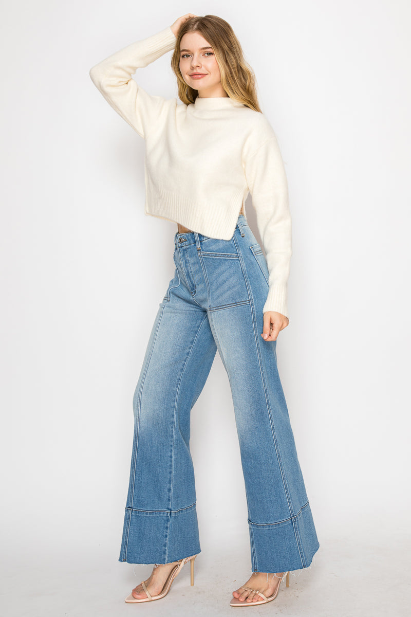 Eco Friendly Tummy Control Slim Palazzo Jeans