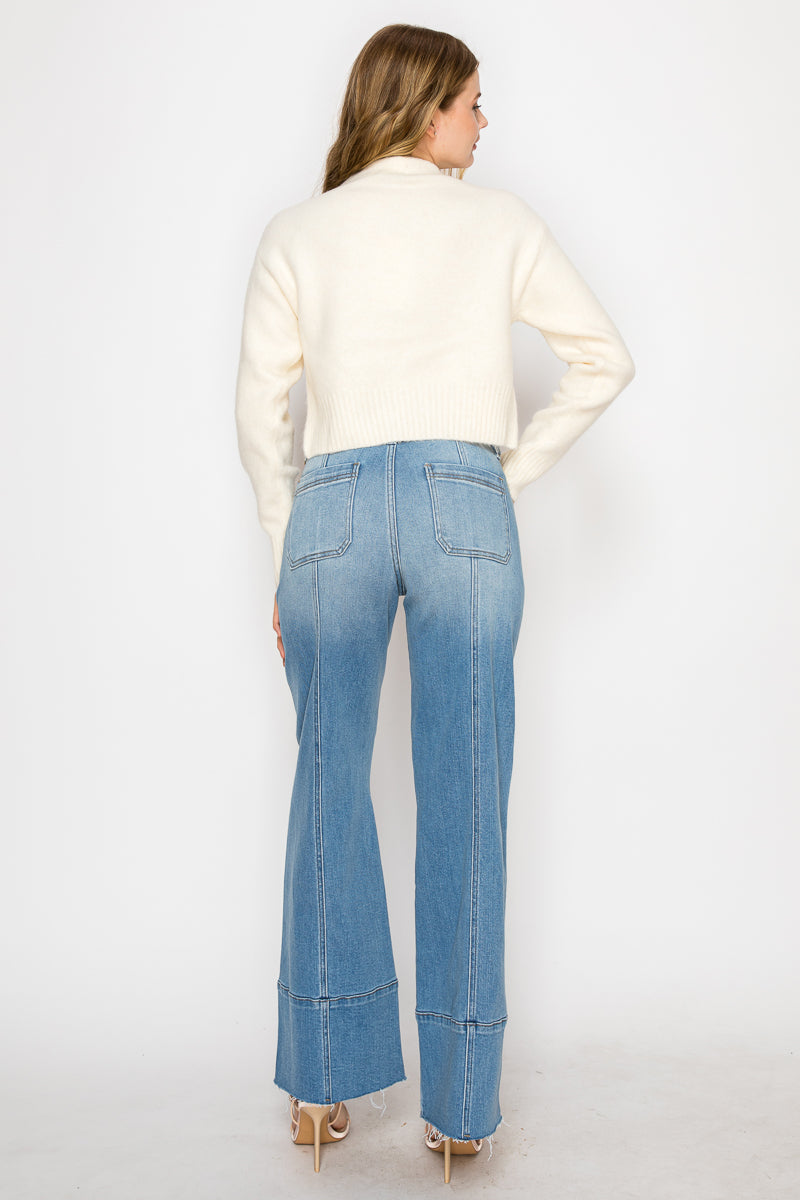 Eco Friendly Tummy Control Slim Palazzo Jeans