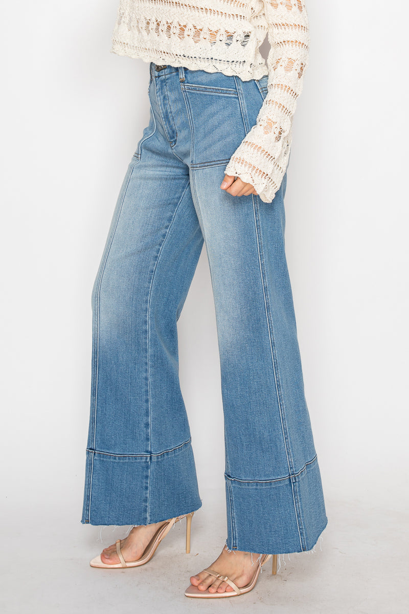 Eco Friendly Tummy Control Slim Palazzo Jeans