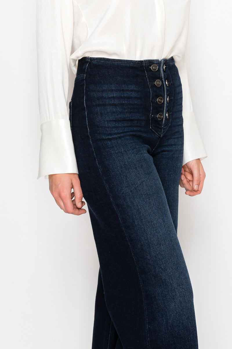 Eco Friendly Ultra High Rise Slim Palazzo Sailor Jeans