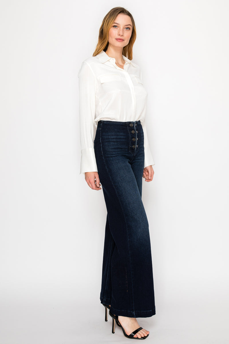 Eco Friendly Ultra High Rise Slim Palazzo Sailor Jeans