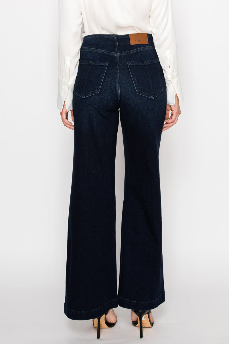 Eco Friendly Ultra High Rise Slim Palazzo Sailor Jeans