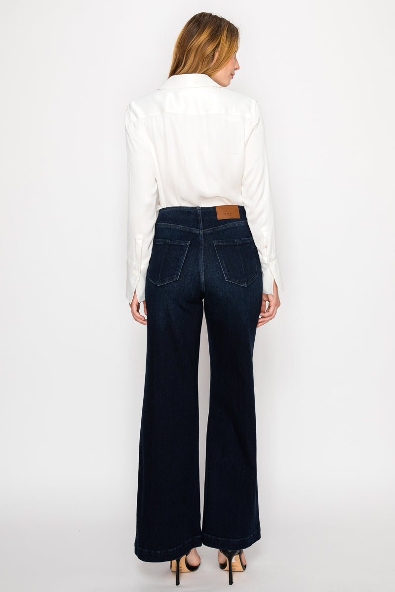 Eco Friendly Ultra High Rise Slim Palazzo Sailor Jeans