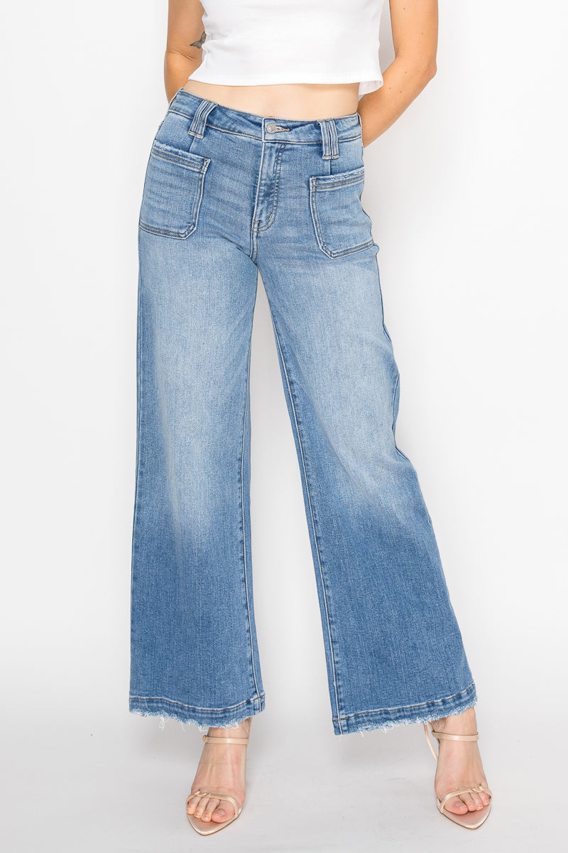 Eco Friendly Fabric High Rise Slim Palazzo Jeans