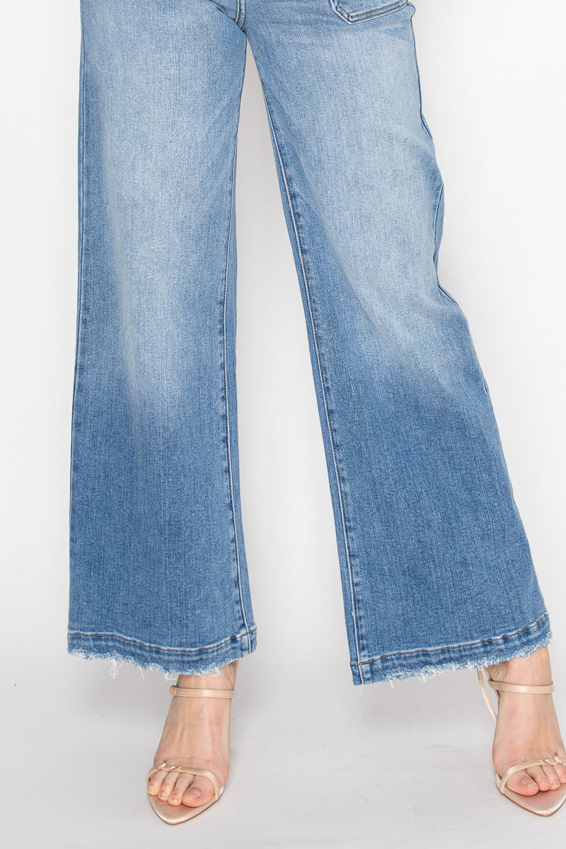 Eco Friendly Fabric High Rise Slim Palazzo Jeans