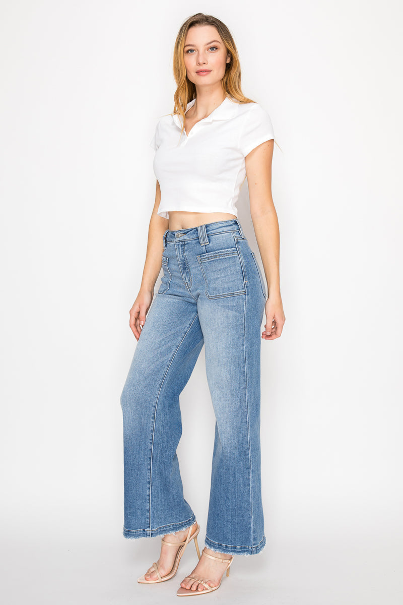 Eco Friendly Fabric High Rise Slim Palazzo Jeans
