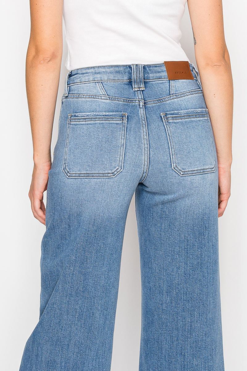 Eco Friendly Fabric High Rise Slim Palazzo Jeans