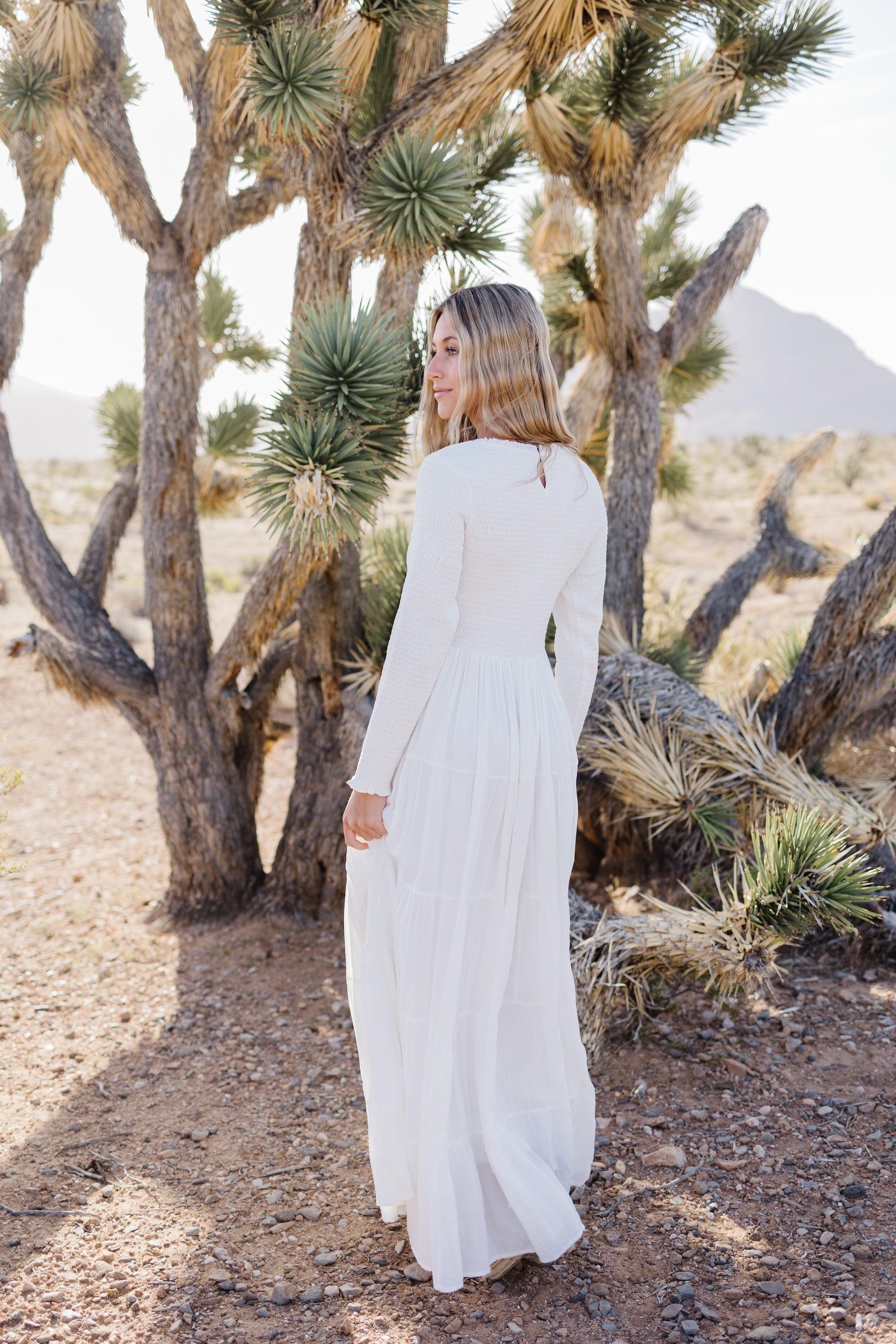 Martha Smocking LDS Temple Dress