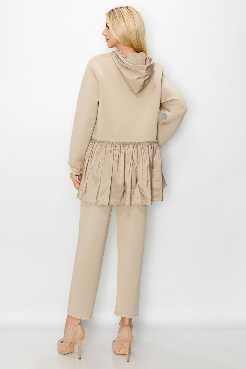 Fabria French Scuba Hoodie Top