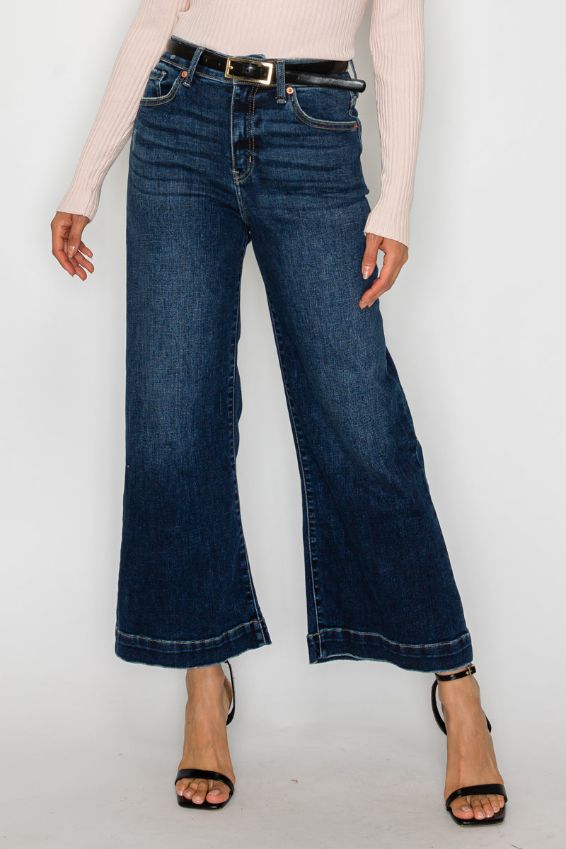 Artemis Vintage | High Rise Cropped Palazzo Jeans