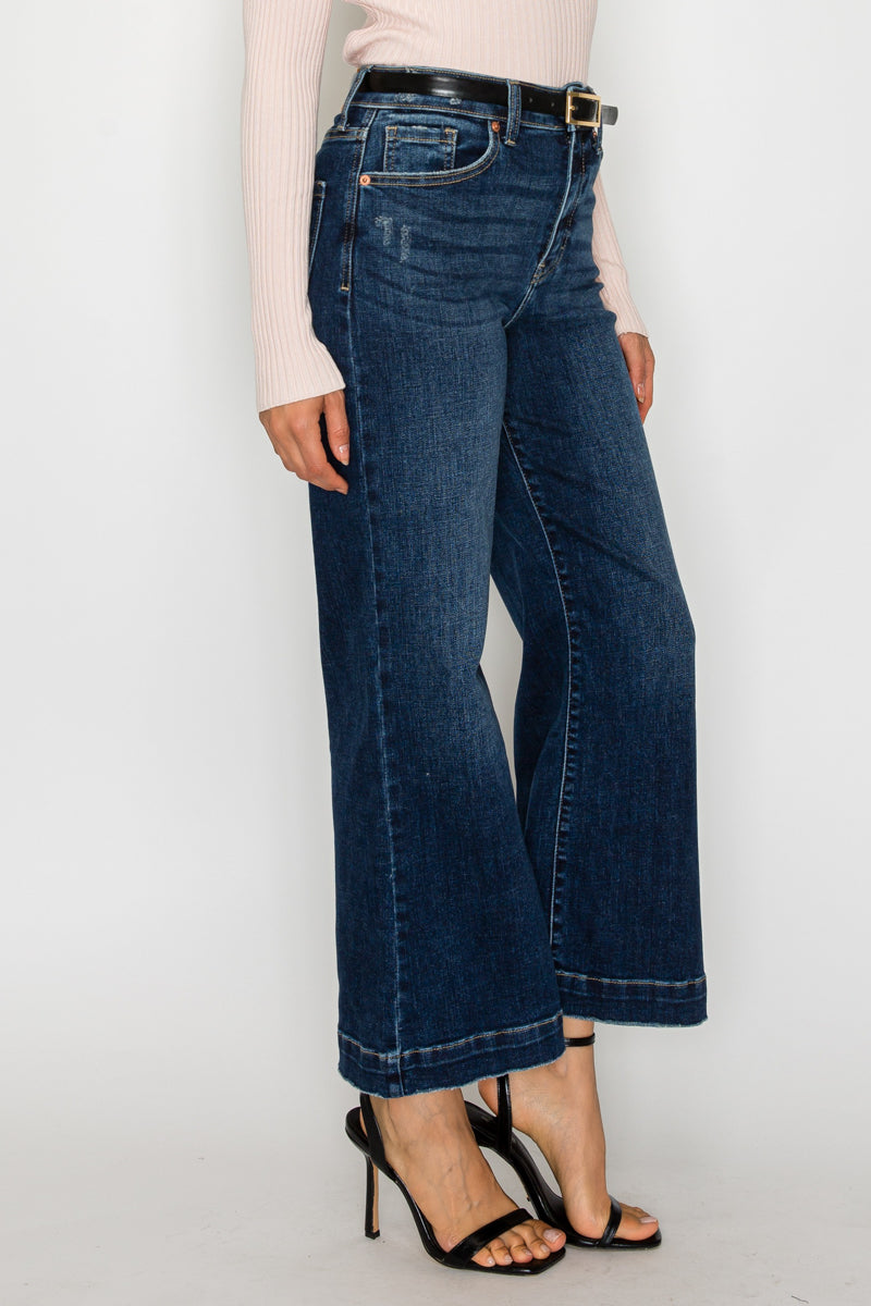 Artemis Vintage | High Rise Cropped Palazzo Jeans