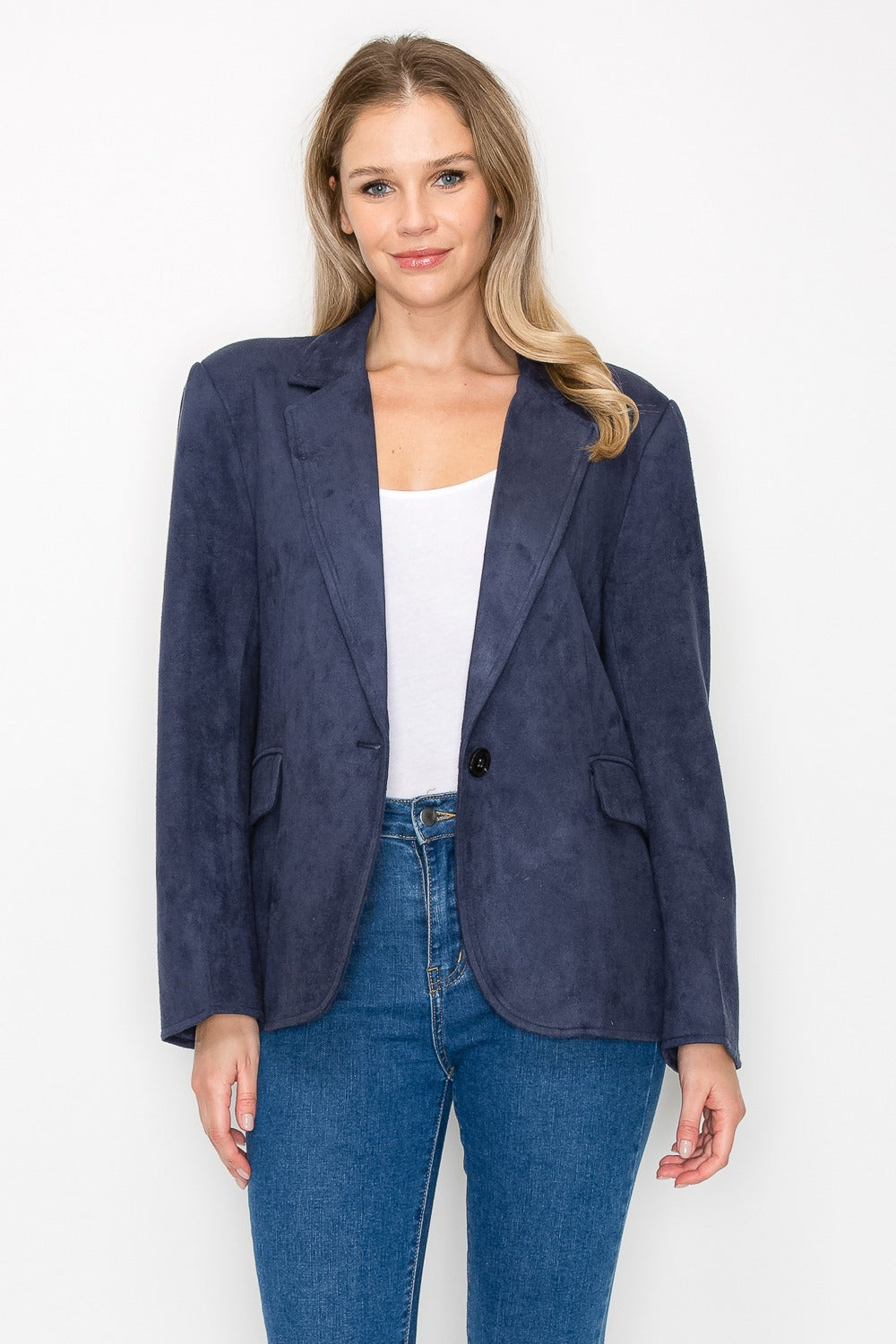 Amy Faux Suede Blazer Jacket