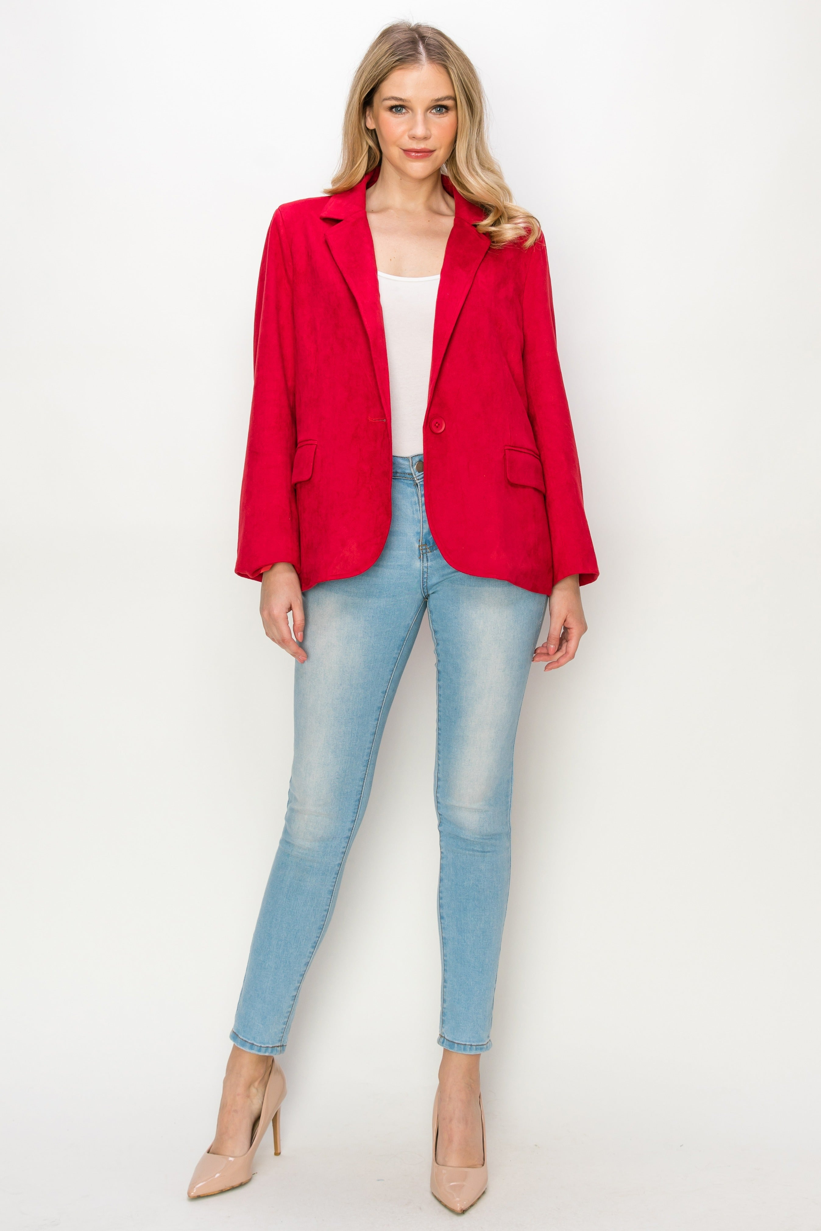 Amy Faux Suede Blazer Jacket
