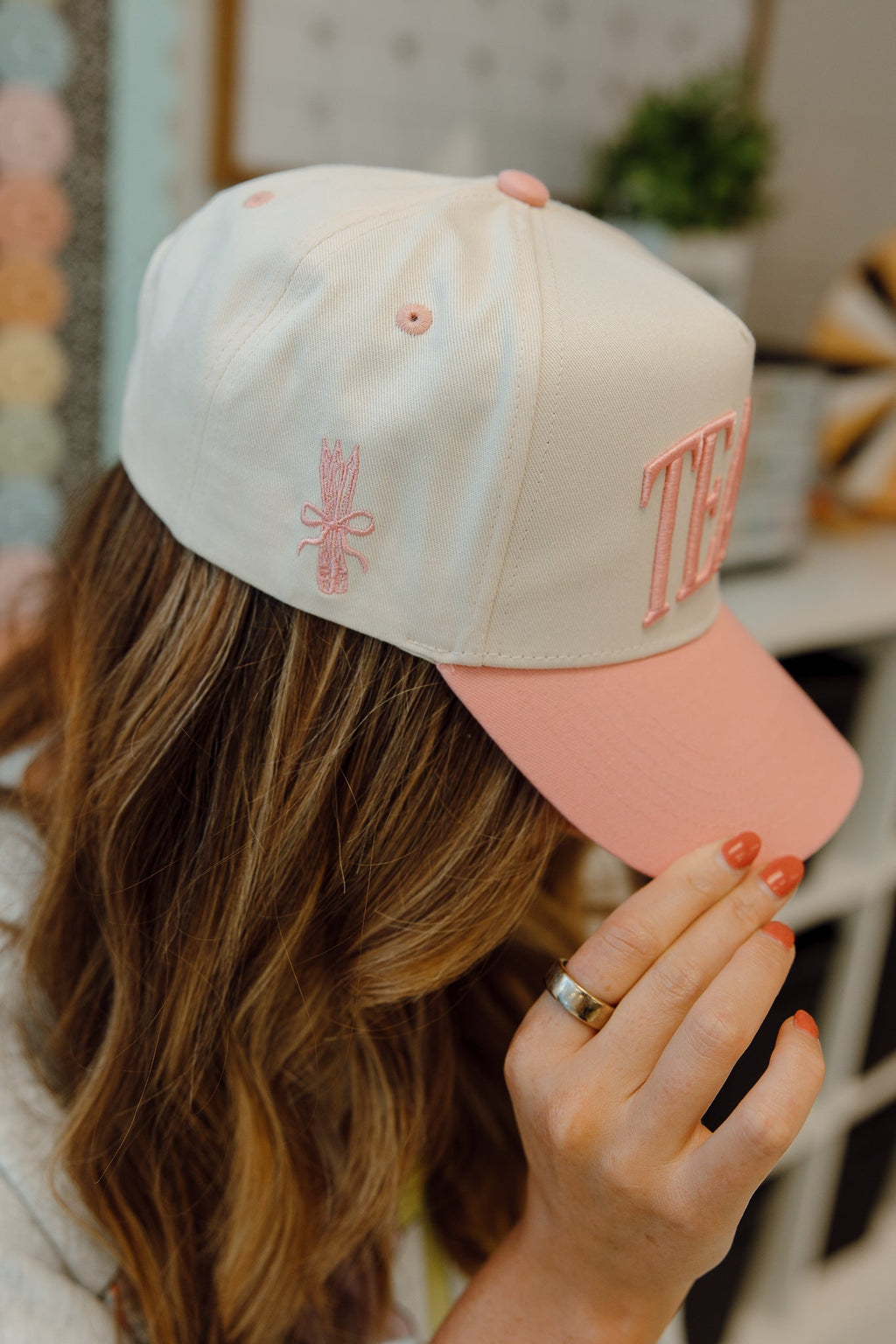 TEACH - Pink Vintage Trucker Hat