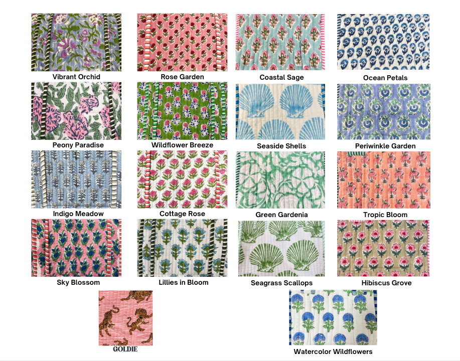 Quilted Block-Print Mini Tote Bag