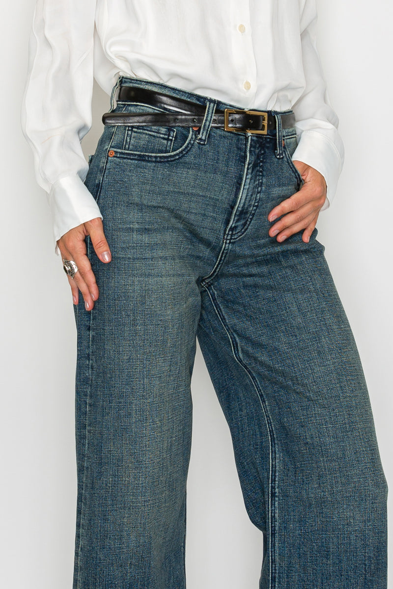Artemis Vintage | TUMMY CONTROL HIGH RISE CUFFED A WIDE LEG JEANS