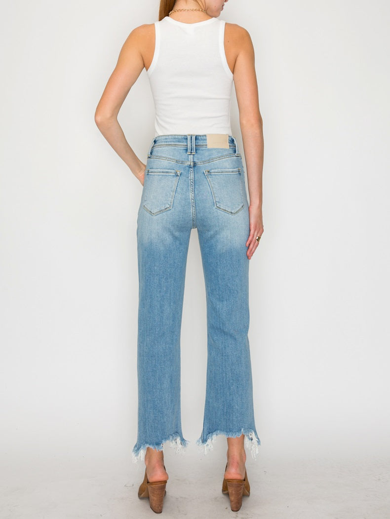 Raelynn Ultra High Rise Modern Wide Jeans – Vintage Distressed Look