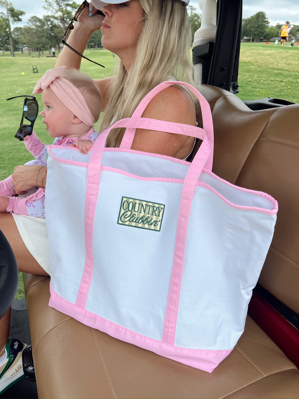 Country Clubbin' - Pink Canvas Tote
