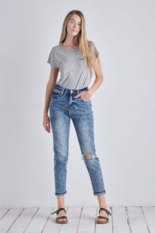 Artemis Vintage |Aubree High Rise Stretch Distressed Mom Jeans