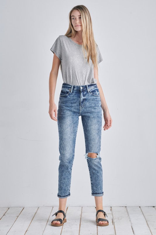 Artemis Vintage |Aubree High Rise Stretch Distressed Mom Jeans