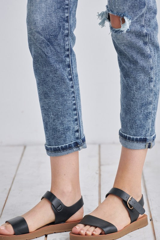 Artemis Vintage |Aubree High Rise Stretch Distressed Mom Jeans